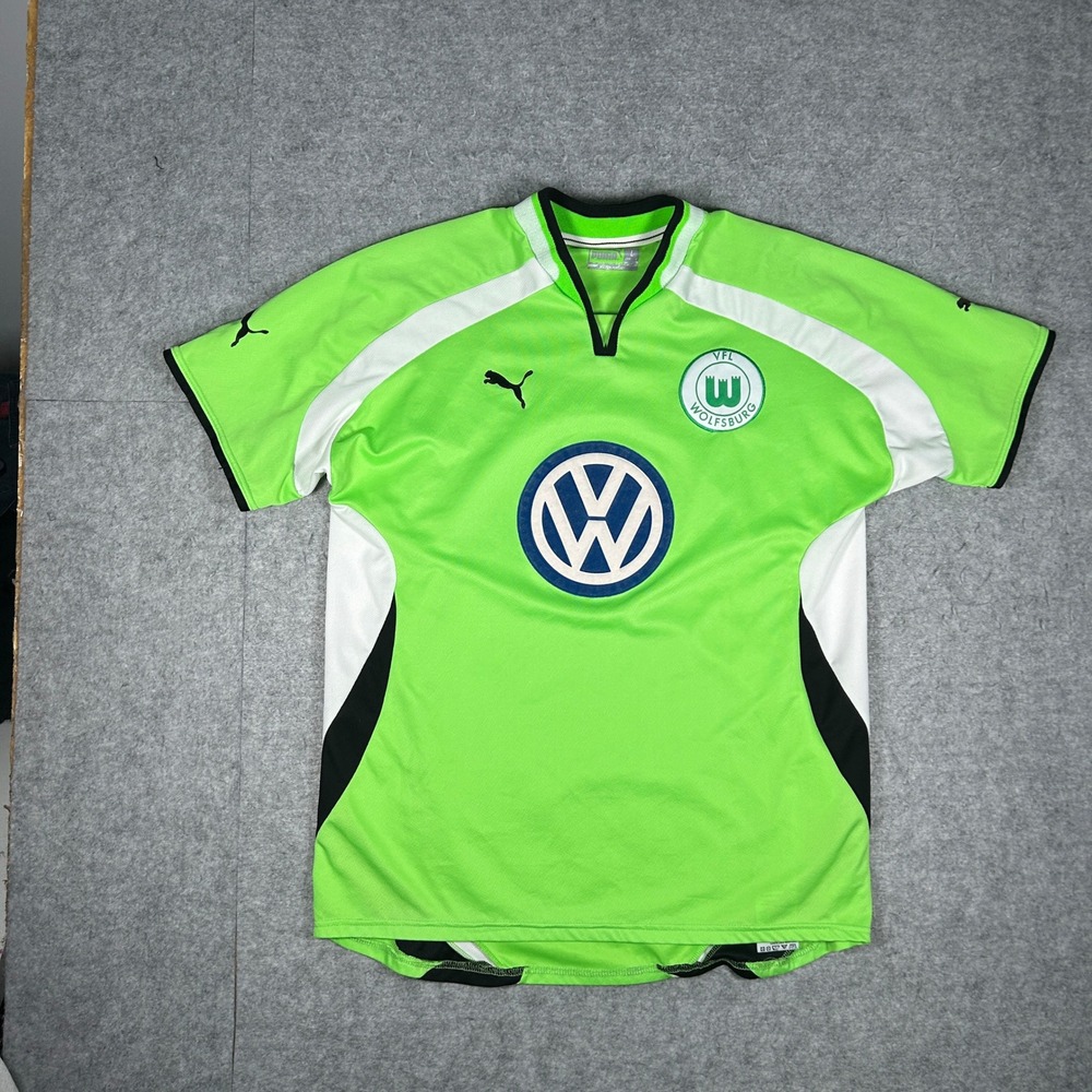 Vintage Puma Wolfsburg Jersey Men Large Green Volkswagen VFL 2002-2003 RARE